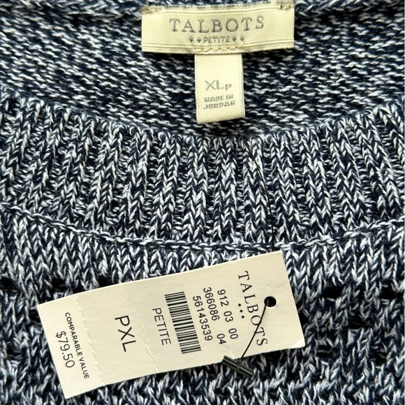 New with tag - Talbots Crew Neck Heather blue and white sweater-XL petite - Picture 5 of 9